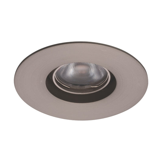 Ocularc 1.0 LED Round Adjustable Flood 2700K Trim with Light Engine and New Construction or Remodel Housing in Brushed Nickel