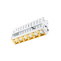Multi Stealth Adjustable Trimless 6 Cell Narrow Flood Beam 3000K 90CRI in Gold