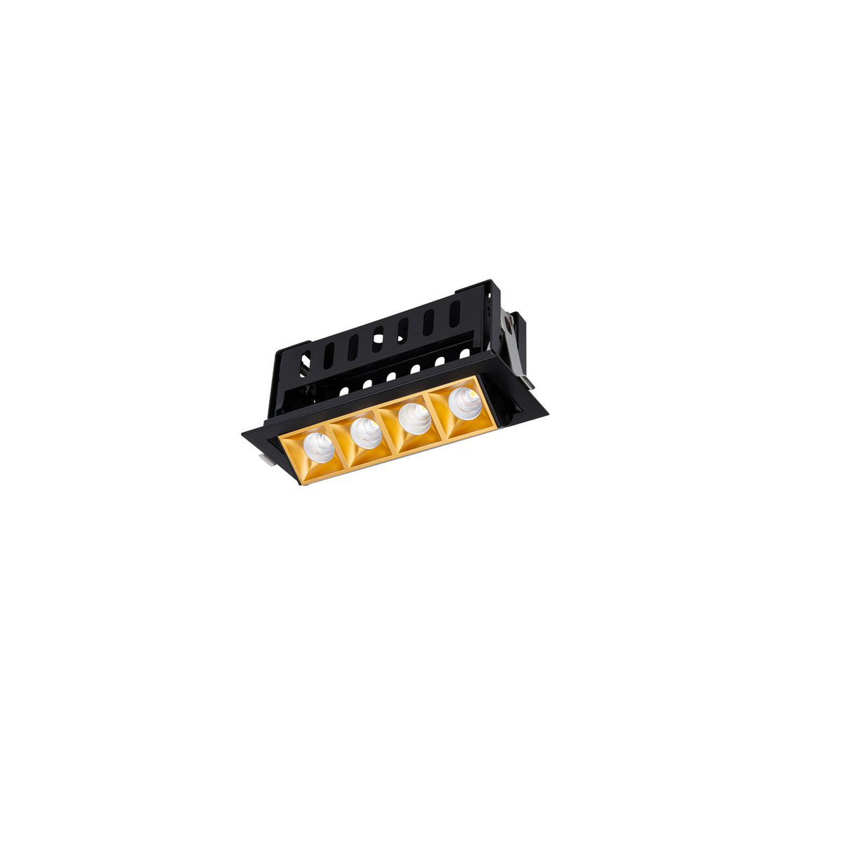 Multi Stealth Adjustable Trim 4 Cell Spot Beam 2700K 90CRI in Gold/Black