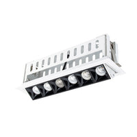 Multi Stealth Adjustable Trim 6 Cell Flood Beam 3000K 90CRI in Black/White