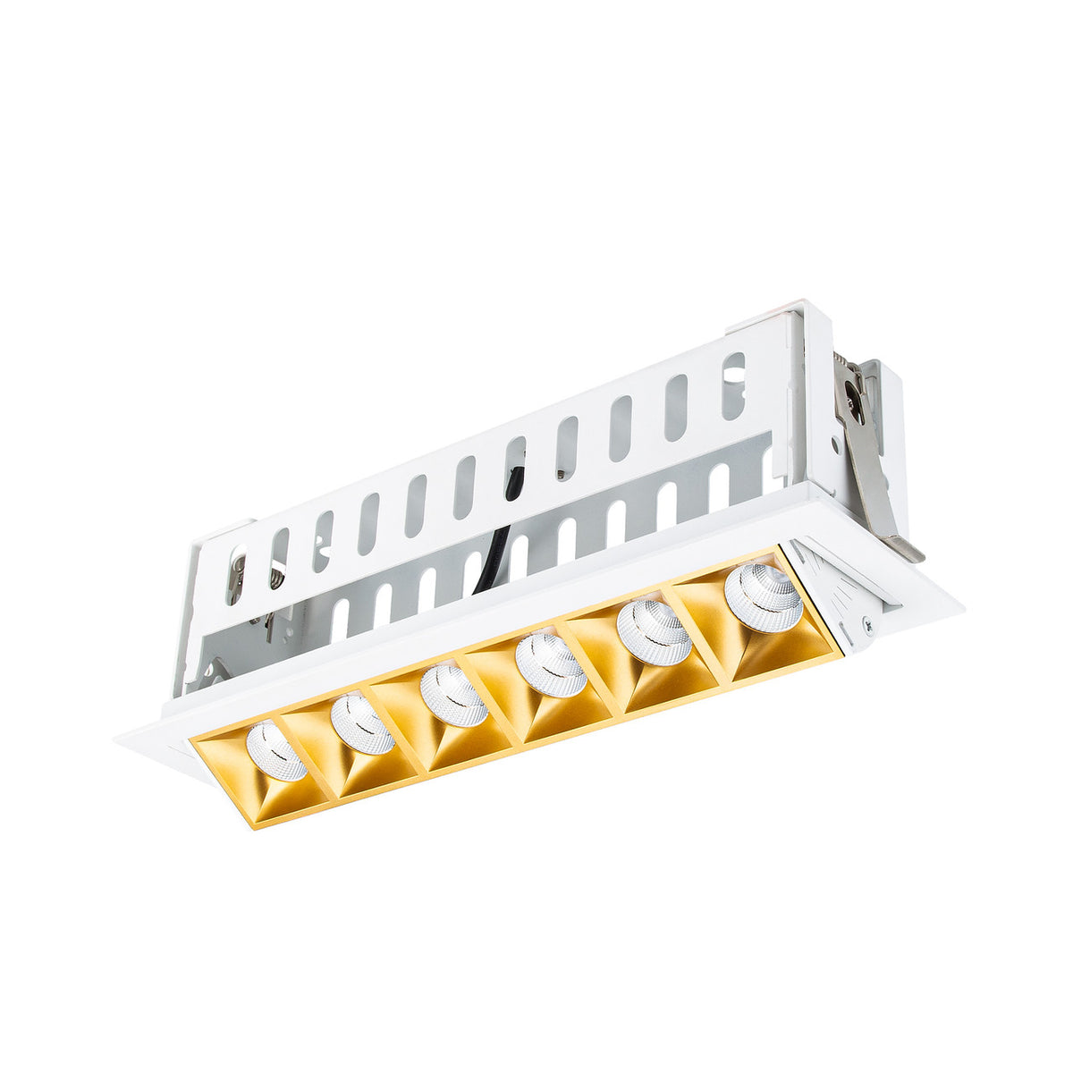 Multi Stealth Adjustable Trim 6 Cell Spot Beam 2700K 90CRI in Gold/White