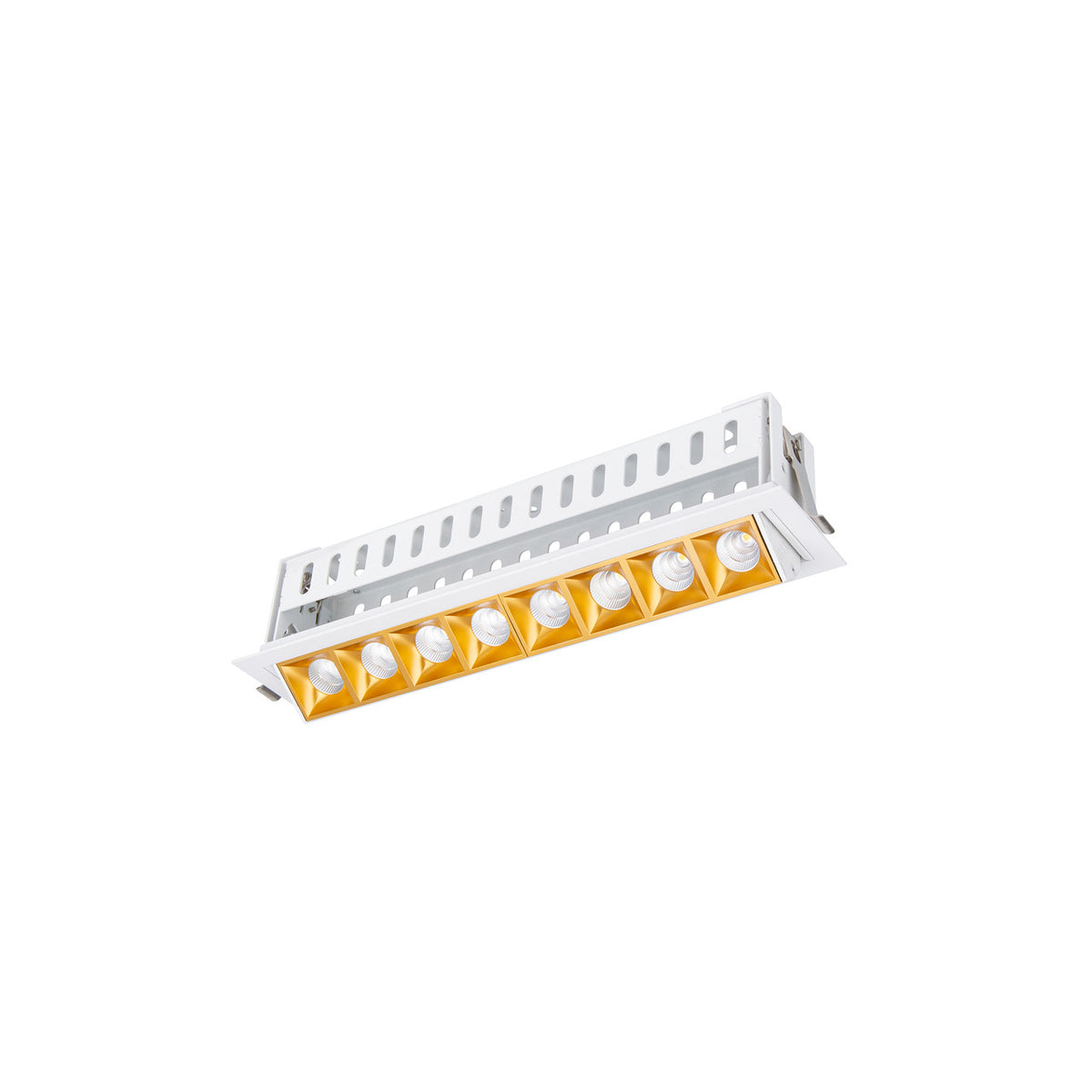 Multi Stealth Adjustable Trim 8 Cell Spot Beam 2700K 90CRI in Gold/White