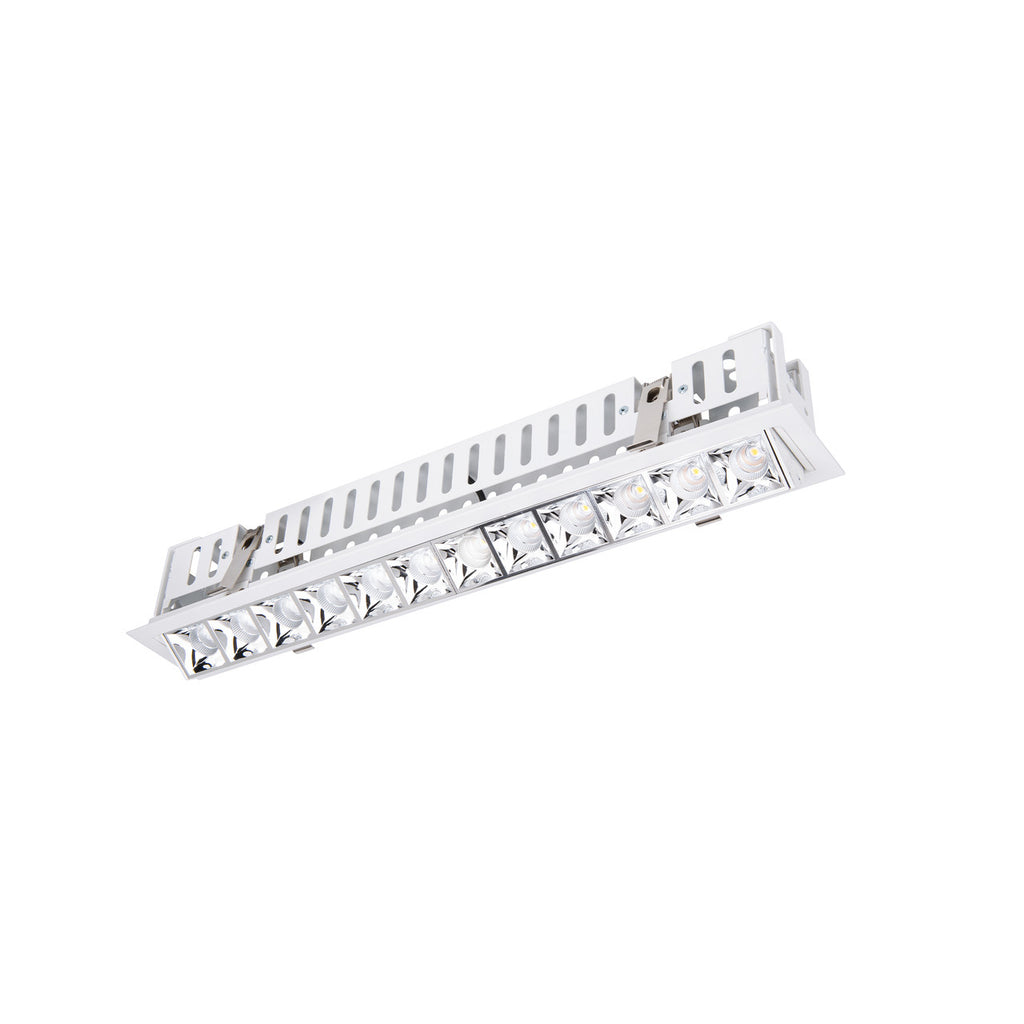 Multi Stealth Adjustable Trim 12 Cell Flood Beam 4000K 90CRI in Chrome/White
