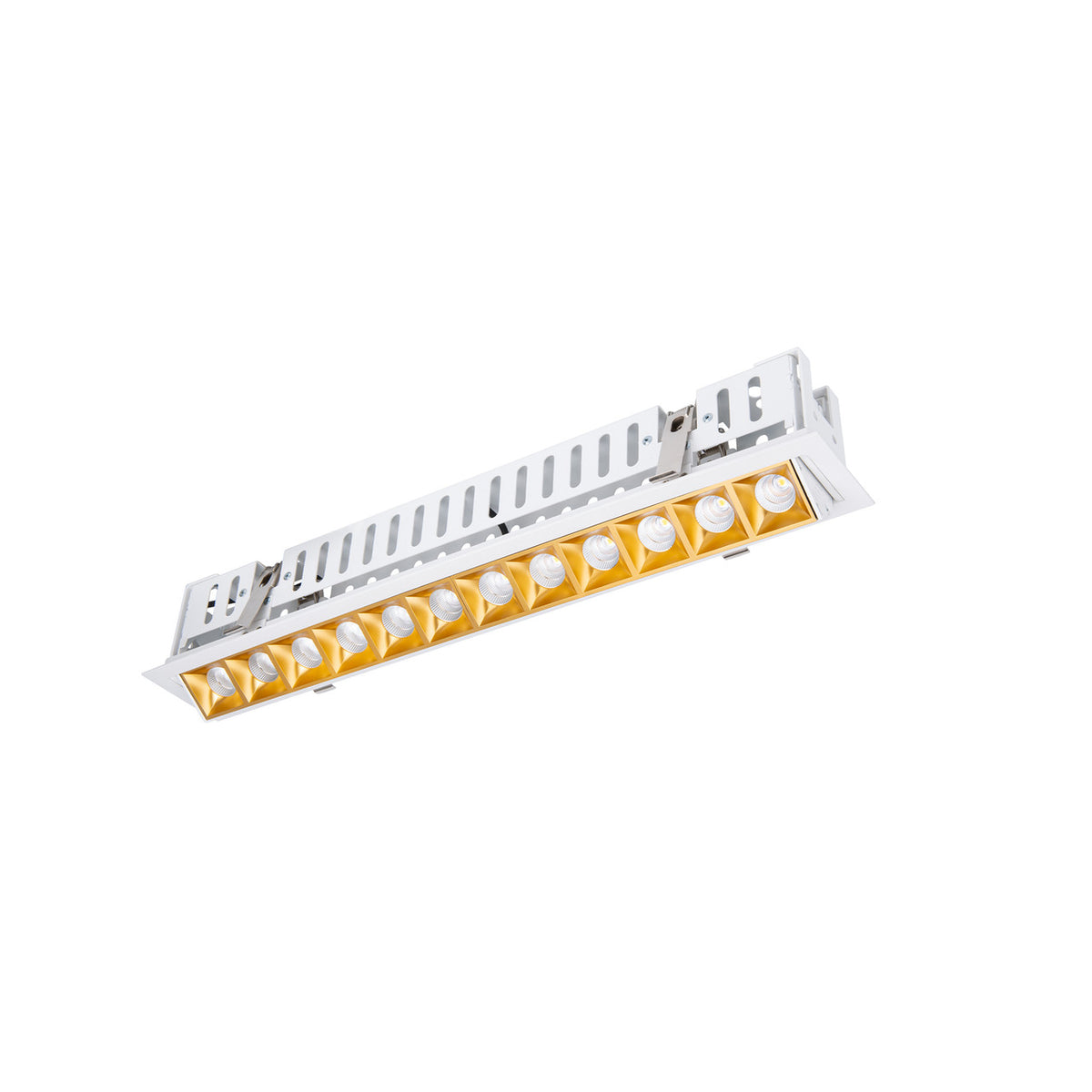 Multi Stealth Adjustable Trim 12 Cell Flood Beam 3000K 90CRI in Gold/White