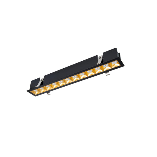 Multi Stealth Downlight Trim 12 Cell Flood Beam 4000K 90CRI in Gold/Black