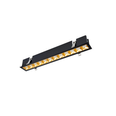 Multi Stealth Downlight Trim 12 Cell Flood Beam 3000K 90CRI in Gold/Black