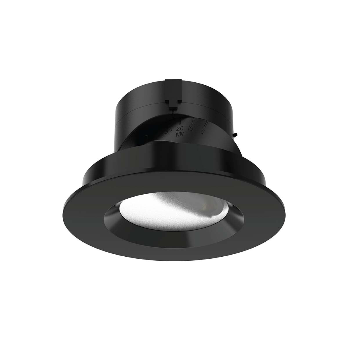 Aether 2in Adjustable Round Trim Flood CRI90 2700K Lensed Lensed Black
