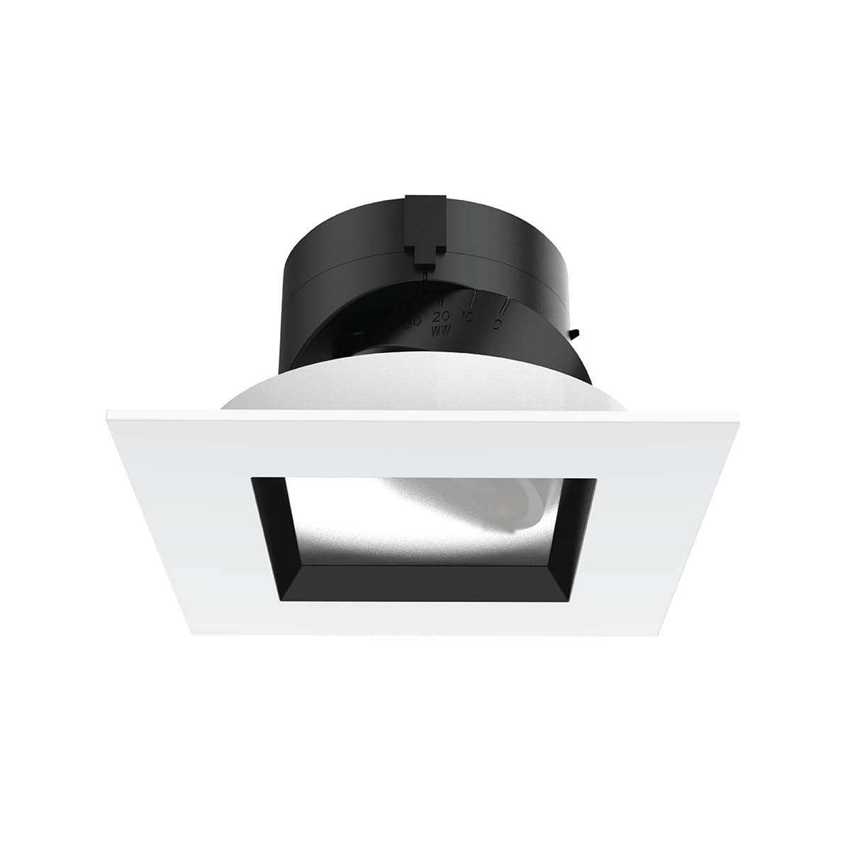 Aether 2in Adjustable Square Trim Narrow CRI85 4000K Lensed Lensed Black/White