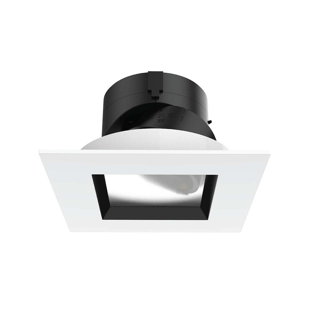 Aether 2in Adjustable Square Trim Flood CRI85 3500K Lensed Lensed Black/White