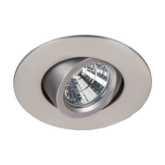 Ocularc 2.0 LED Round Adjustable Flood 2700K Trim with Light Engine and New Construction or Remodel Housing in Brushed Nickel