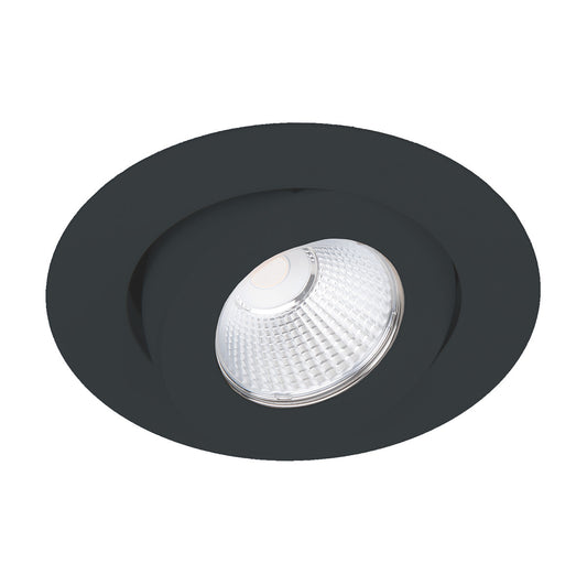 Ocularc 2.0 LED Round Adjustable Flood 3000K Trim with Light Engine and New Construction or Remodel Housing in Black - R2BRA-F930-BK
