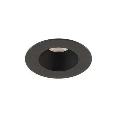 Ocularc 2.0 5CCT Round Downlight Trim and Housing for New Construction or Remodel with Flood Beam and Black Finish