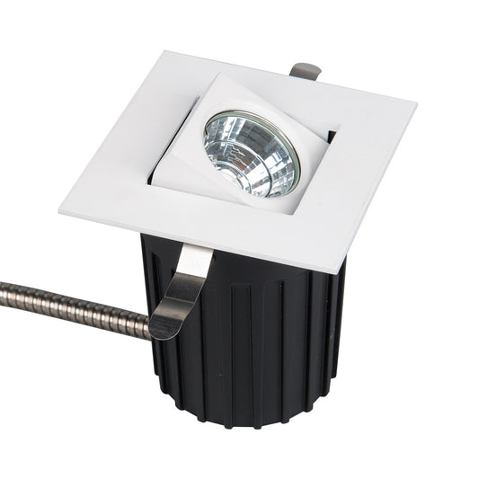 Ocularc 2.0 LED Square Adjustable Flood 2700K Trim with Light Engine and New Construction or Remodel Housing in White