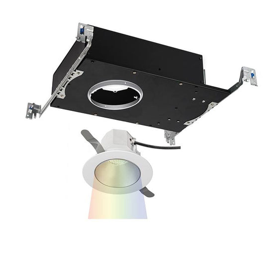 Aether Color Changing LED Round Open Reflector Trim with Light Engine Flood Beam in Haze White