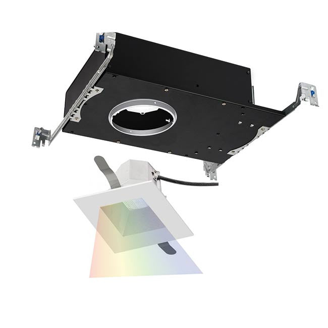 Aether Color Changing LED Square Adjustable Trim with Light Engine Narrow Beam in Haze White