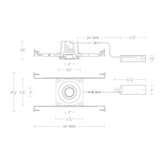 Ocularc 3.0 Dim-to-Warm Round Adjustable Trim and Housing for New Construction or Remodel with Narrow Beam and White Finish