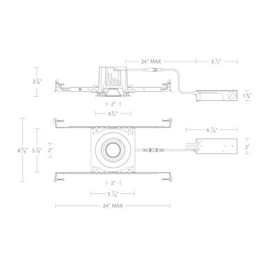 Ocularc 3.0 Dim-to-Warm Round Adjustable Trim and Housing for New Construction or Remodel with Flood Beam and White Finish