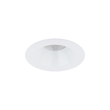 Ocularc 3.0 5CCT Round Downlight Polycarbonate White Trim and Housing for New Construction or Remodel with Flood Beam