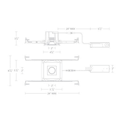 Ocularc 3.0 Dim-to-Warm Square Adjustable Trim and Housing for New Construction or Remodel with Spot Beam and Black Finish