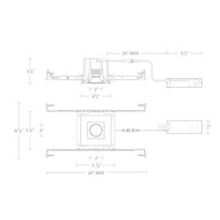 Ocularc 3.0 Dim-to-Warm Square Adjustable Trim and Housing for New Construction or Remodel with Flood Beam and White Finish