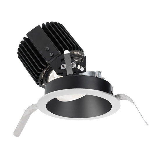 Volta Round Adjustable Trim with LED Light Engine Flood 45 Beam 3500K White in Black White