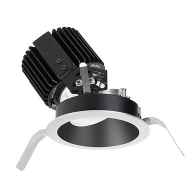 Volta Round Adjustable Trim with LED Light Engine Flood 45 Beam 4000K Cool White in Black White