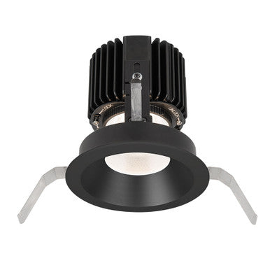Volta Round Shallow Regressed Trim with LED Light Engine Flood 45 Beam 2700K Warm White 90CRI in Black