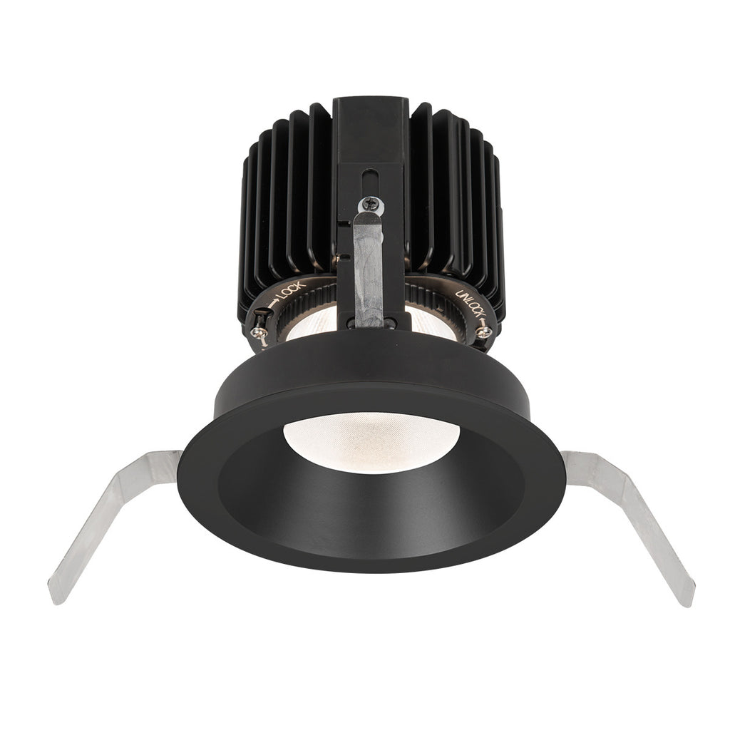 Volta 4.5in Round Shallow Regressed Trim Narrow Beam 2700-6500K in Black - R4RD1T-NTWB-BK