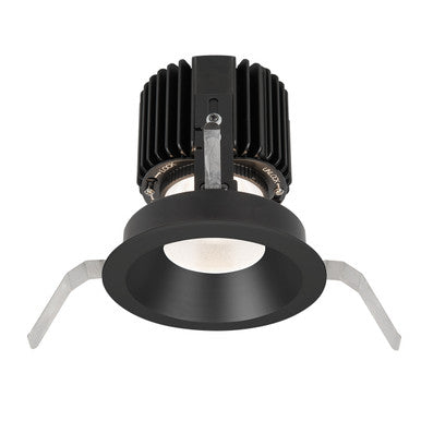 Volta 4.5in Round Shallow Regressed Trim Flood Beam 1800-4000K in Black - R4RD1T-FTWA-BK