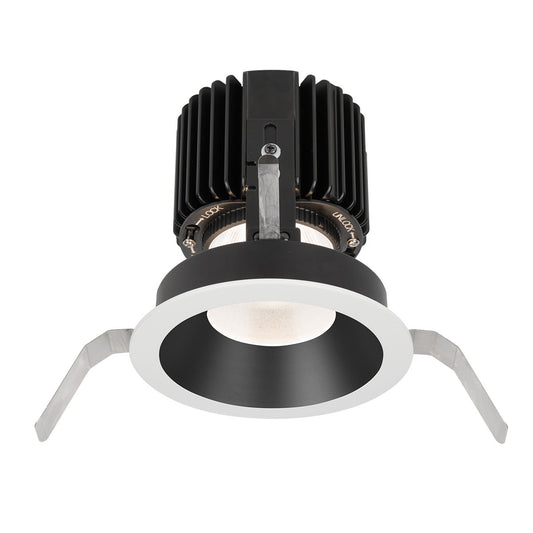 Volta 4.5in Round Shallow Regressed Trim Wide Flood Beam 2700-6500K in Black White - R4RD1T-WTWB-BKWT
