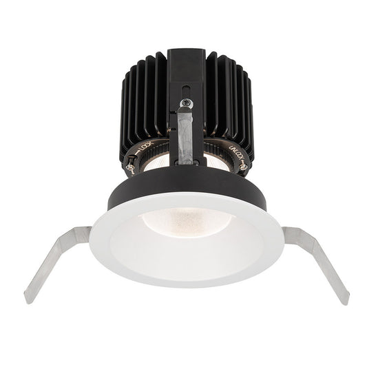 Volta Round Shallow Regressed Trim with LED Light Engine Wide Flood 60 Beam 3500K White in White
