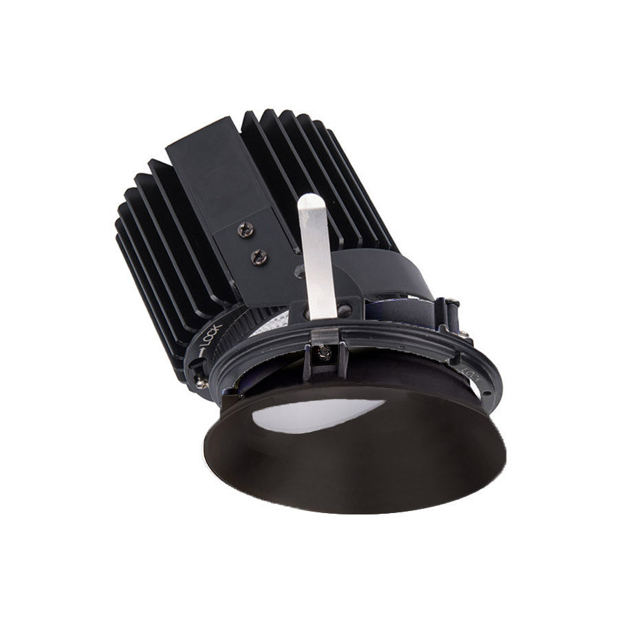 Volta Round Wall Wash Trim with LED Light Engine Asymmetrical Beam 3500K White in White