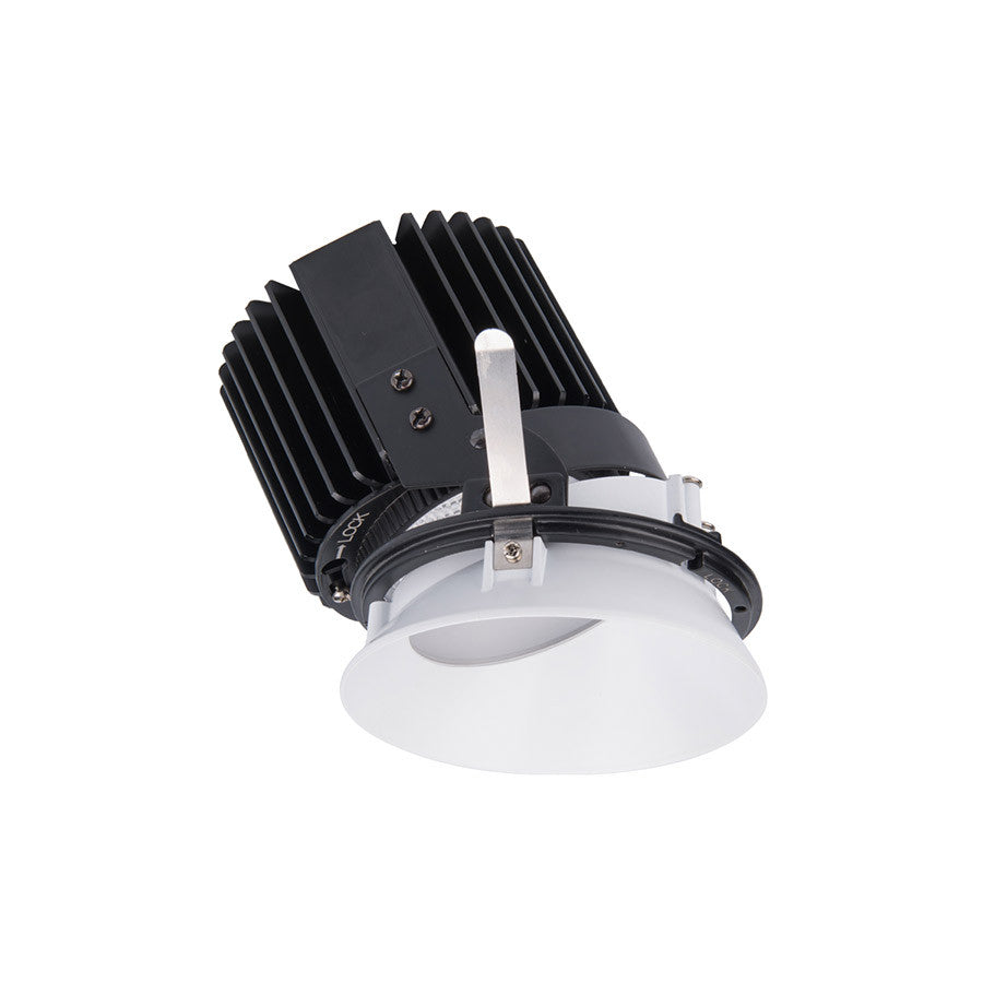 Volta Round Wall Wash Trim with LED Light Engine Asymmetrical Beam 3000K Soft White in White