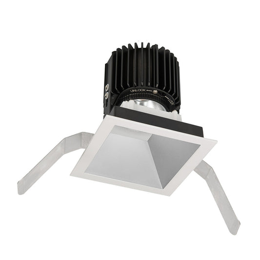 Volta Square Trim with LED Light Engine Flood 45 Beam 3500K White in Haze White