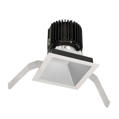 Volta Square Trim with LED Light Engine Flood 45 Beam 3500K White in Haze White