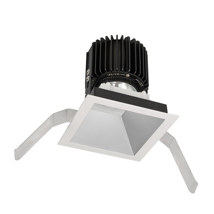Volta Square Trim with LED Light Engine Spot 15 Beam 3500K White in Haze White