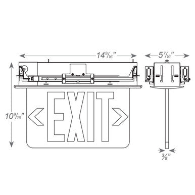 Plastic Edge Lit LED Exit Sign - Choose Your Mount And Housing Or Trim Finish - With Red And Green Selectable Lettering Color