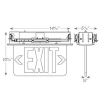 LED Edge-lit Recessed Exit Signs - Commercial Exit Fixtures For Sheetrock Ceilings - Choose Your Letter, Panel and Trim Plate Color