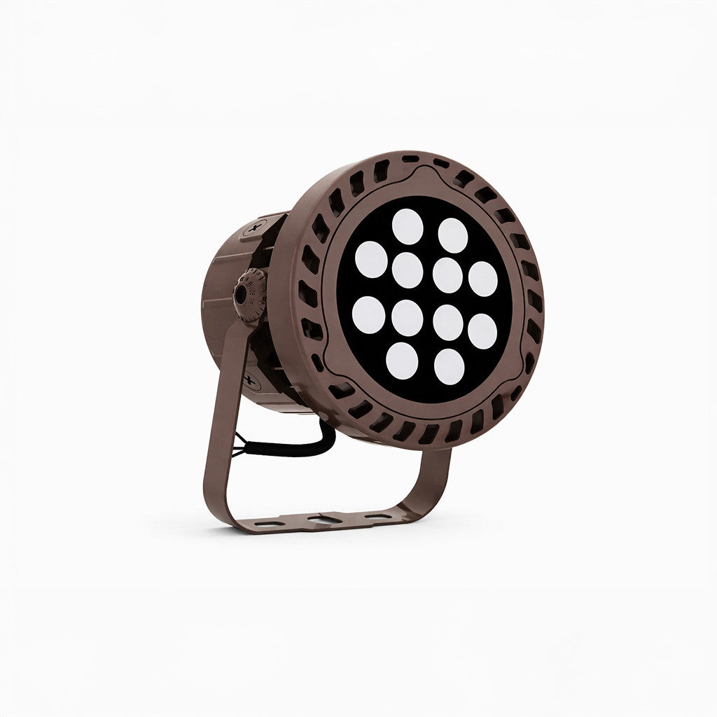 RGBW Color Changing LED Flood Light Bronze Round Fixture 36W App Controlled
