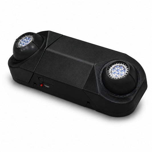 2 Lamp Emergency Fixture, Black Housing, 120/277V, Ultra bright MR-16 lamps