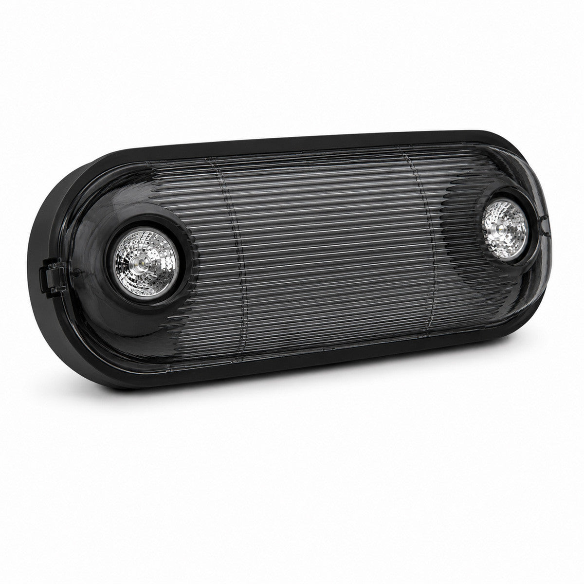 2 Lamp, Weatherproof Emergency Fixture, Black Housing, 120 277V, Ultra bright MR16 lamps