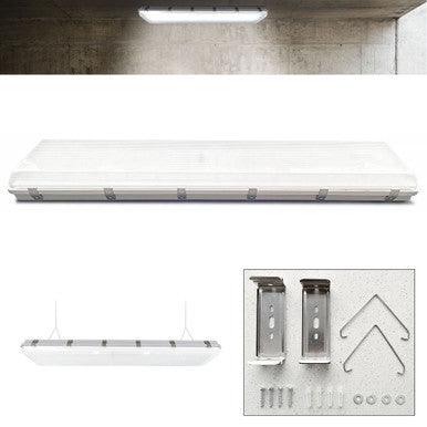 LED 4 Foot Vaportight - 150 Watt - 18750 Lumens - Color Selectable 35K/40K/50K - 120-277V - Ceiling or Conduit Mount