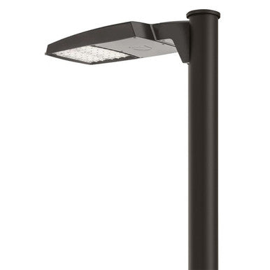 RSX Area Size 2, LED, Up to 18130 Lumens, 5000K, IES type III asymmetric, 120-277V, Round pole mounting, Black finish,  super durable