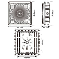 LED Square Canopies - Commercial Flush Mount Ceiling Fixtures - Multiple Options For Wattage, Finish, Color Temperature and Accessories