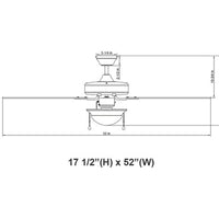52 Inch Reversible Rosewood & Silver Oak MDF Finish 5-Blade Ceiling Fan & Light - 120V - 2x 9W A19 Bulbs Included  - 3000K Soft White - With Pull Chain Switch