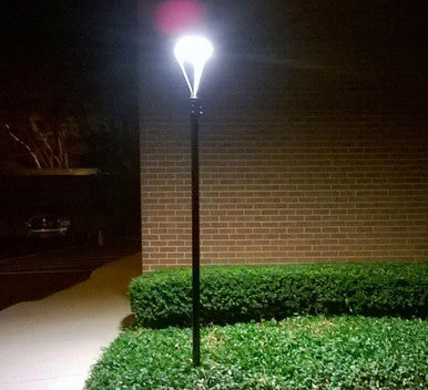 LED Solar Post Tops - Automated Pole Light Fixtures - Commercial Grade - Choose From Round Top or Dual Light Unit