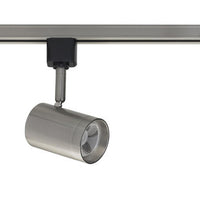 Small Cylinder Style LED Track Head Only  - Brushed Nickel - 36 Degree Beam - 1020 Lumens - 3000K Soft White - 12 Watt - Dimmable - 3 Contact Halo Style