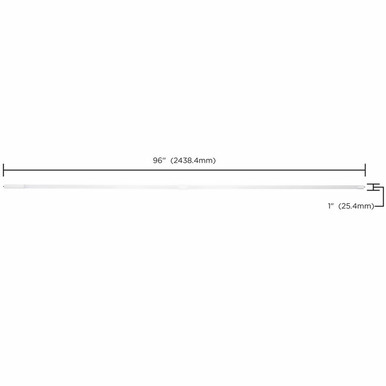 LED T8 Lamp - 8 Foot - 2 Quick Connect 4 Foot Tubes - Ballast Bypass Single Sided Wiring - Watt Selectable 24/32/40W - Color Temperature Selectable 30K/35K/40/50K/65K - 120-277V - Single Pin and HO End caps Included