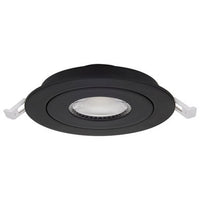 4 Inch Round LED Gimbaled Downlight - 9W - 750 Lumens - 120V - Color Temperature Selectable 27K/30K/35K/40K/50K - Black Finish - No Recess Can Required
