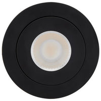 4 Inch Round LED Gimbaled Downlight - 9W - 750 Lumens - 120V - Color Temperature Selectable 27K/30K/35K/40K/50K - Black Finish - No Recess Can Required